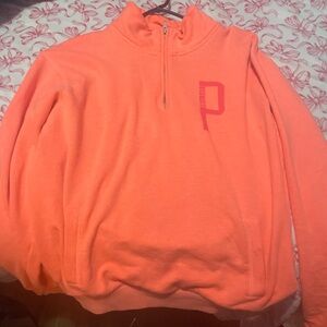 Victoria's Secret Women's Orange Zip-Up Sweater